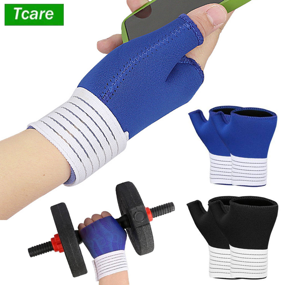Wrist Wrap Support - 스트랩이 있는 1쌍의 탄력 있는 손목