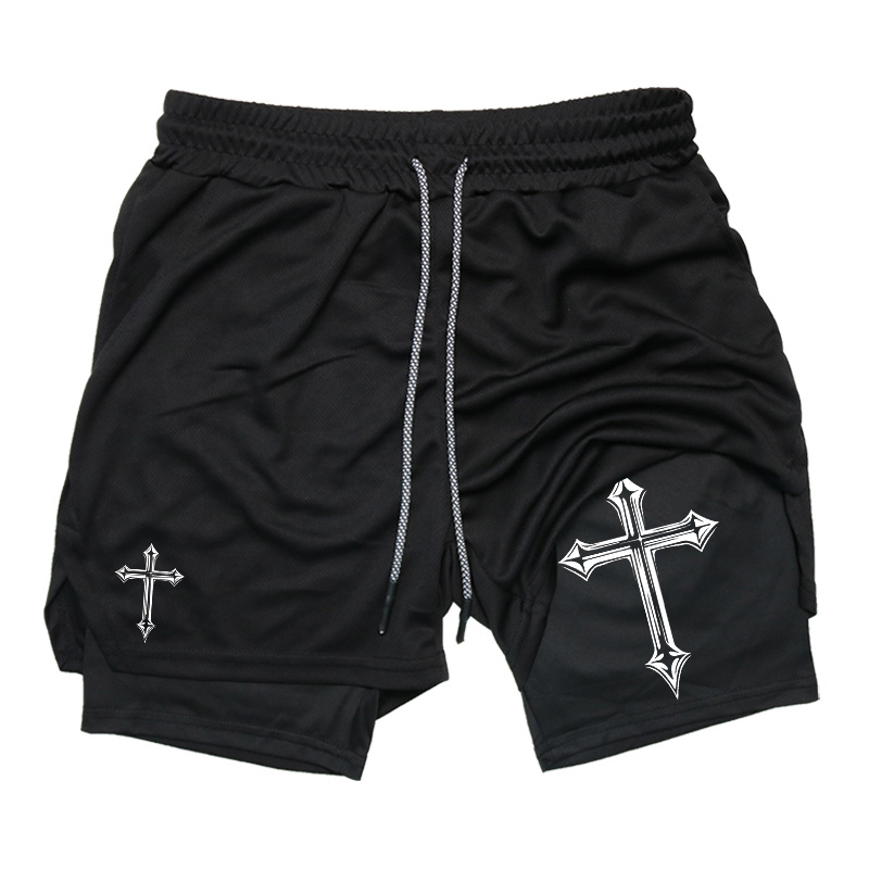 크로스 프린트 2-in-1 남성용 운동 런닝 반바지,  - Crossfit Gear For Men 리뷰 및 가격