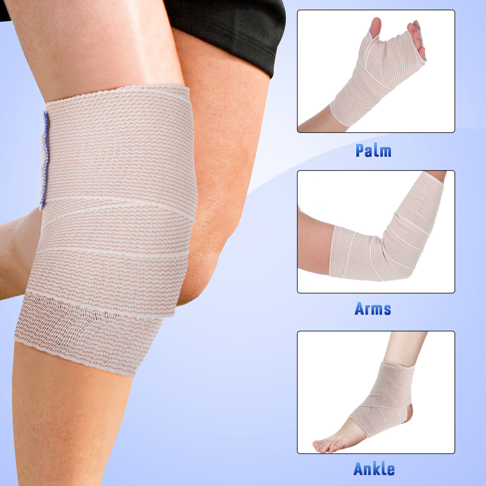 6롤 탄력 붕대 스포츠용 스트레치 붕대 스트라이프 패턴 - Wrist Wrap Support 리뷰 및 가격