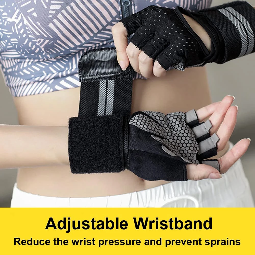 손목 랩 지지대 달린 하프 핑거 체육관 피트니스 장갑, - Wrist Wrap Support 리뷰 및 가격