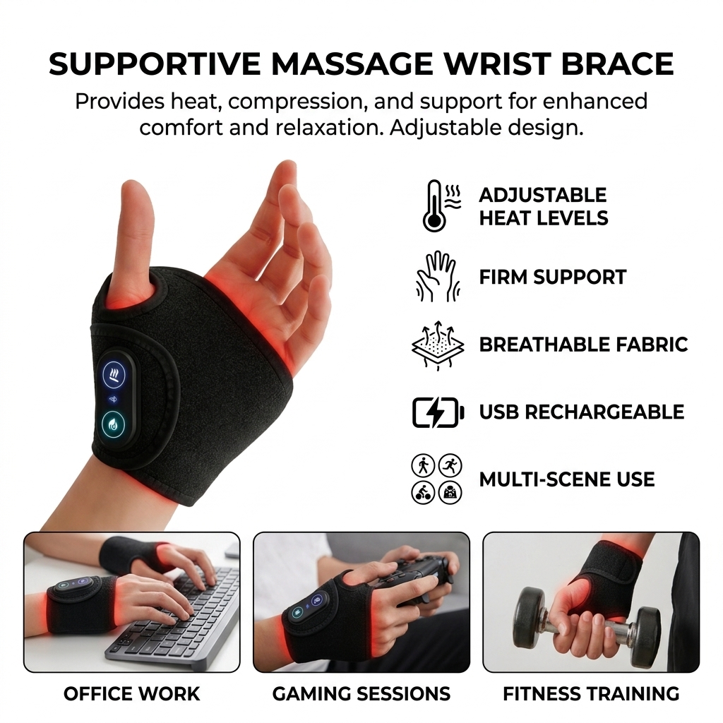 손목 보호대 가열 마사지 비즈 관절 지지대 USB 충전 - Wrist Wrap Support 리뷰 및 가격